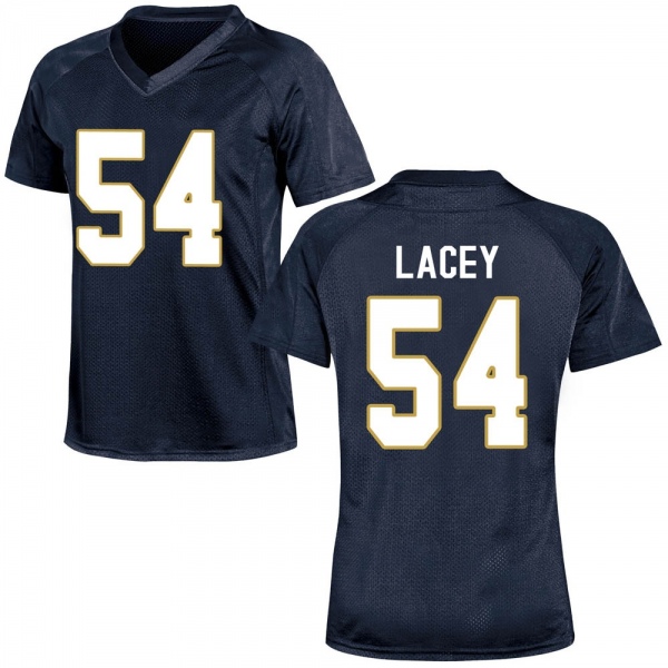 Jacob Lacey Notre Dame Fighting Irish NCAA Women's #54 Navy Blue Replica College Stitched Football Jersey QCV3855JA